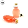 Empty 250 ml clear glass handle maple syrup bottles