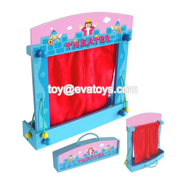 New Hottest Pretend Play Wooden Puppet Show Stage For Children W10d167