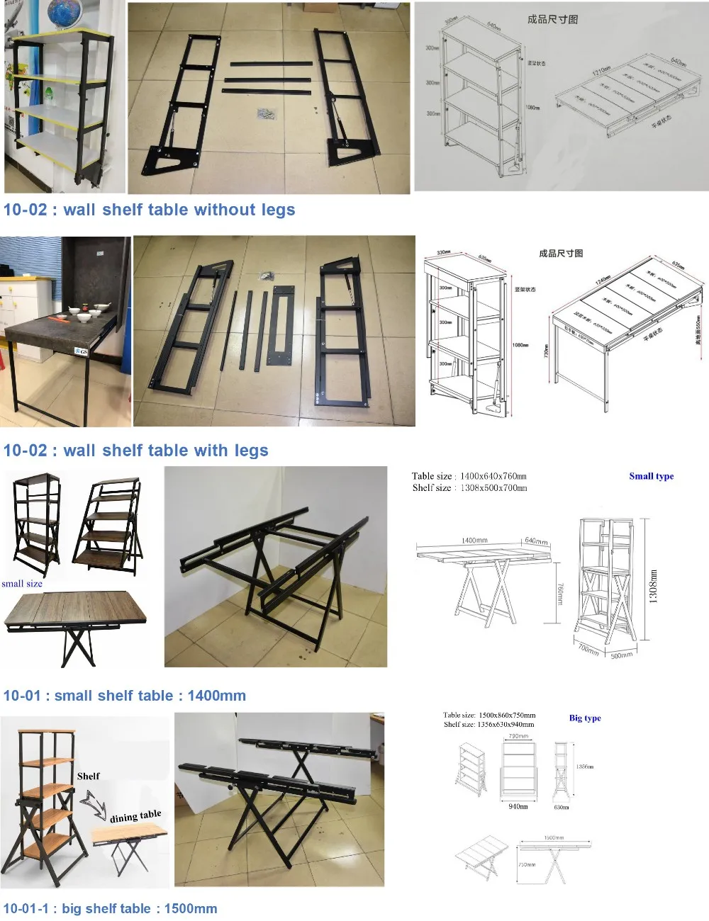 Space Saving Wall Folding Table Hardware Kit Hydraulic Lift