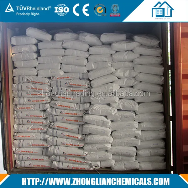 Food additives uses food grade bp98 citric acid monohydrate