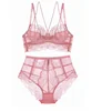 2018 New Thin Pink Lace Womens Underwear Modern Lingerie Hot Sexi Girl Wear Bra Panty Set