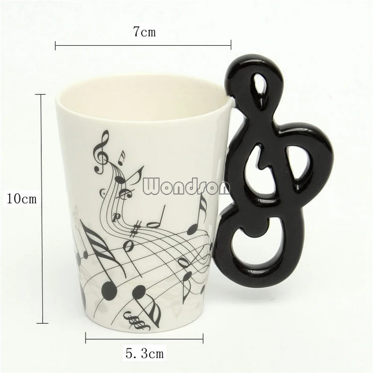 6 Colors Guitar Bass Music Cup Ceramic Handgrip Coffee Mugs Music