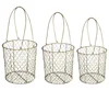 Wholesales Gold Metal Basket With Handles, Set of 3