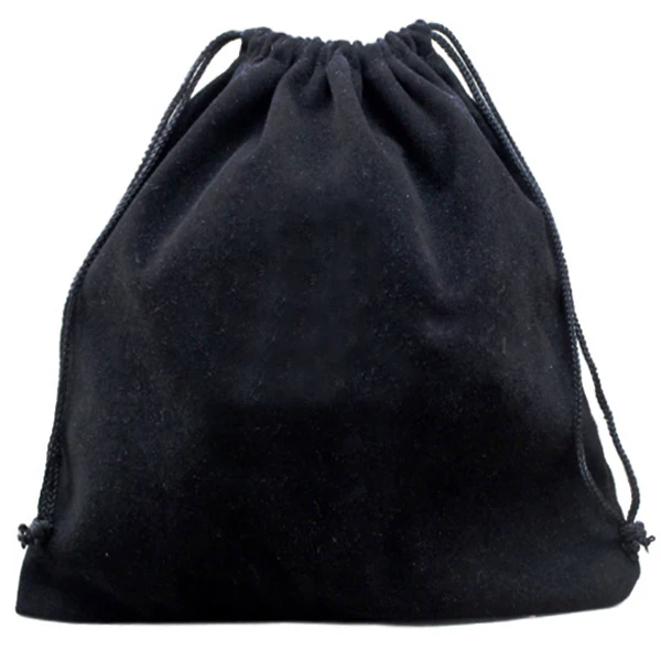 Custom Printed Logo 34 Large Perfume Gift Pouch Black Velvet Bags for Jewelry