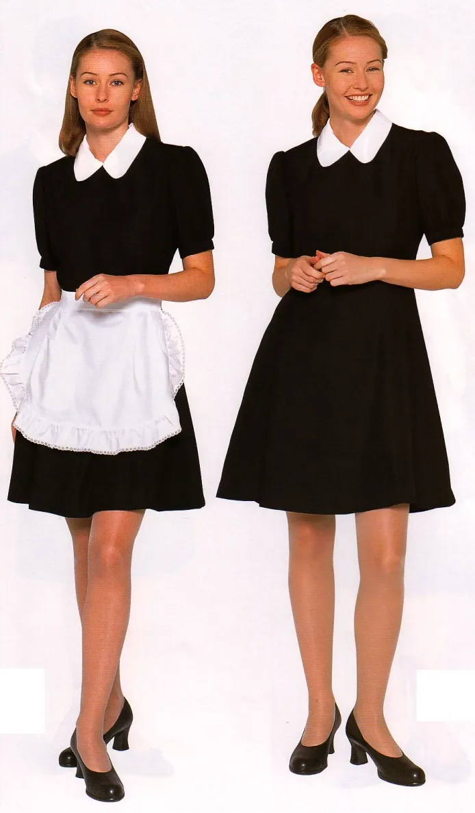 Soft Breathable Polyester Cotton Maid Waitress Apron Uniform Servicer Wholesaleandcustomize Logo