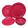 Minla 4pcs melamine round solid color elegant flat surface dinnerware sets dinner serving sets