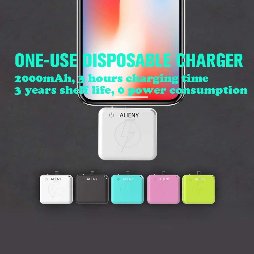 Portable Disposable Charger 1000mah Powerbank One Time Use Power Bank For Iphone And Samsung