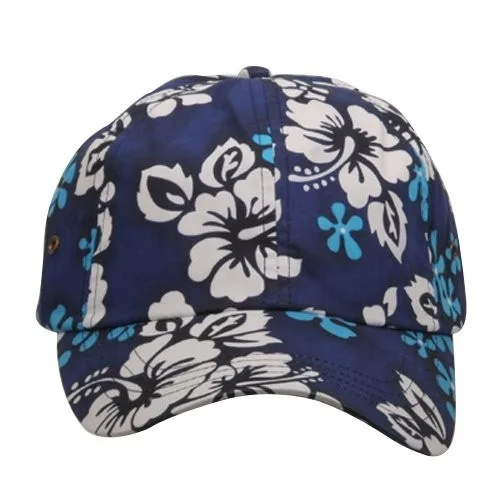 Custom Cotton Twill Adjustable Print Floral Hawaiian Baseball Cap - Buy ...