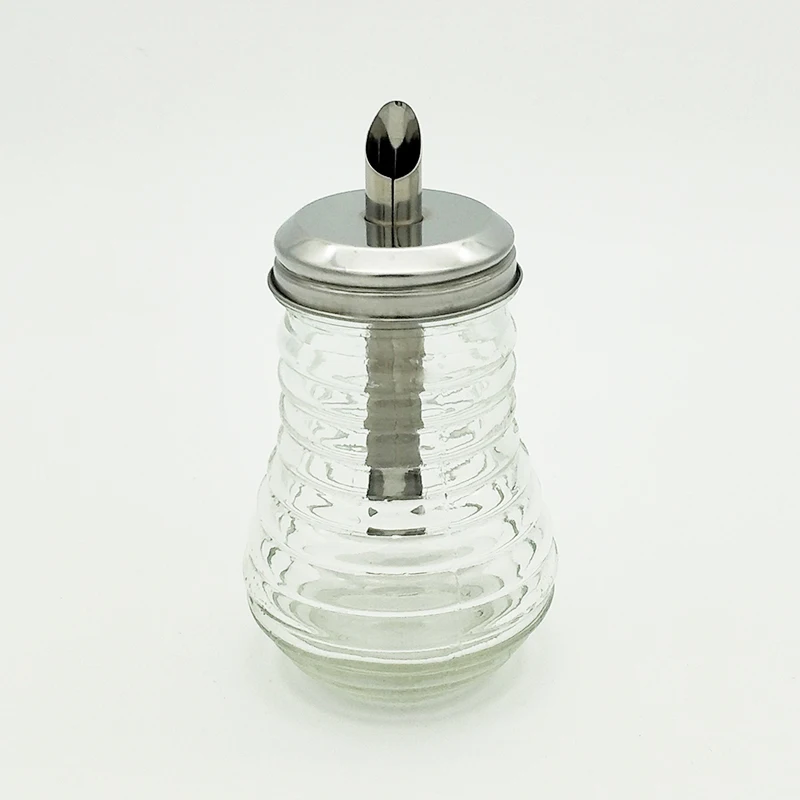 Buy Sugar Glass Bottles With Stainless Steel Shaker Lid And Dispenser
