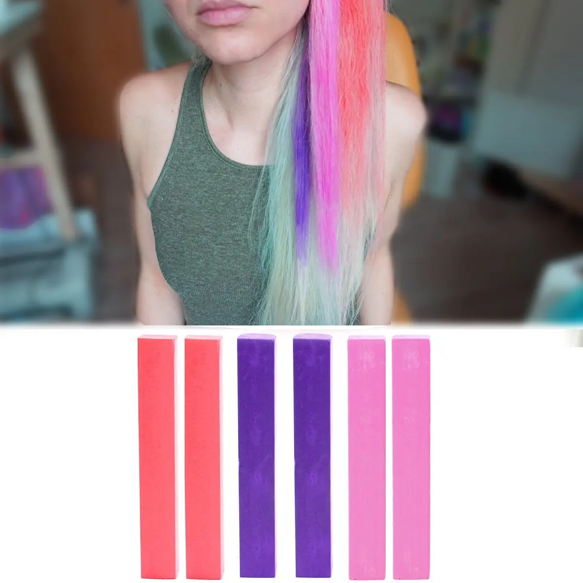 Buy Festival Summer Magenta Ombre Hair Dye Set Of 6 Magenta Ombre Festival Tribal Temporary Hair Chalk With Shades Of Sweet Pink Vivid Purple And Raspberry Color Your Hair