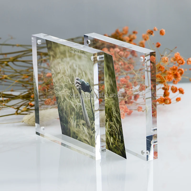 Acrylic Square Photo Frame 6x6 Plastic Picture Block With Buy