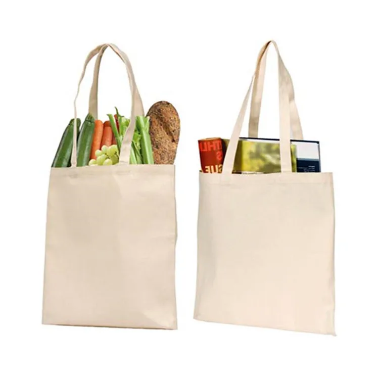 Natural Color Durable Washable Eco Cotton Canvas Grocery Shopping Bag ...