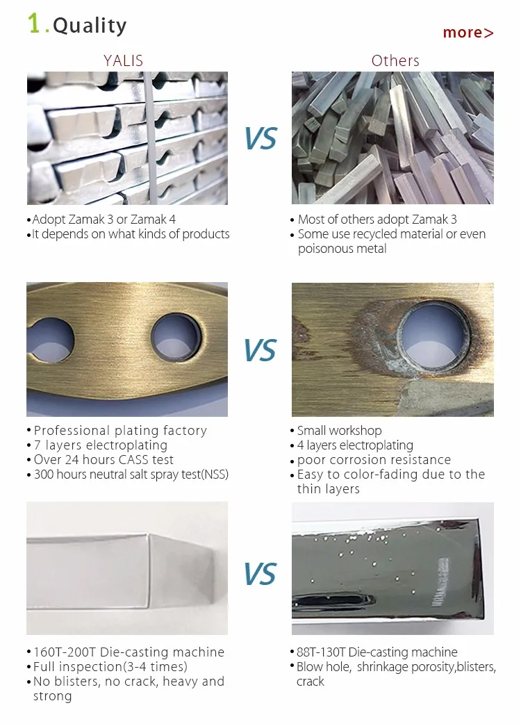 Newly Italian Design Bathroom Polished Chrome Style Square Rose Door Handles And Locks