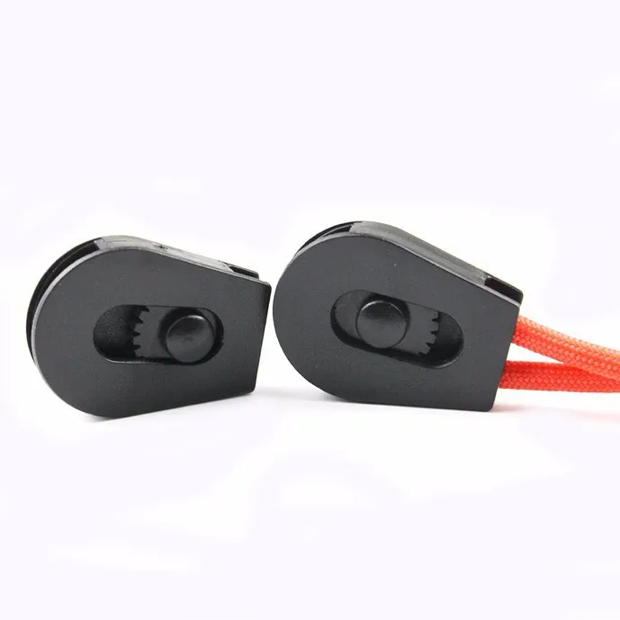 Cord Lock Ends Stopper Drawstring Sliding Black Plastic Wheel Pull