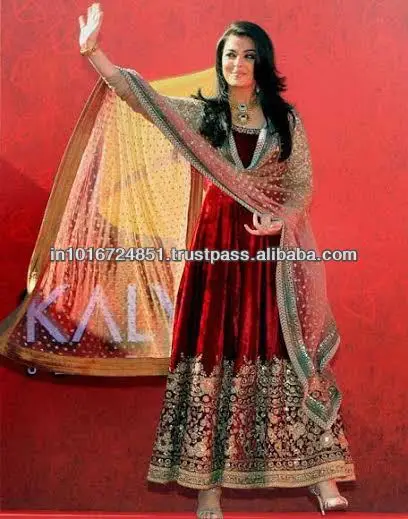 velvet anarkali suit