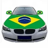 Free sample customize LOGO knitted polyester Brazil flag car engine hood cover flag
