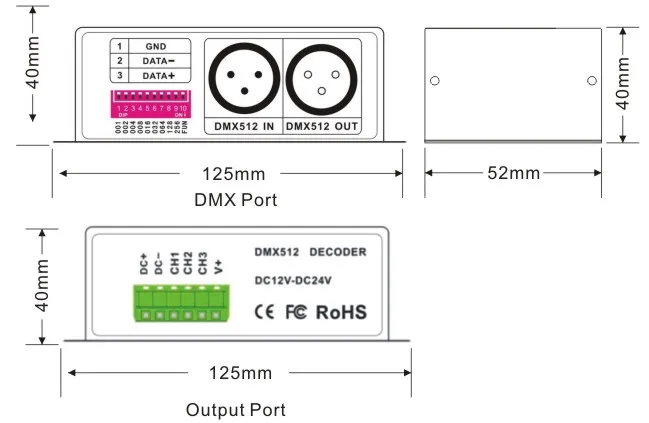 Схема декодера dmx 512