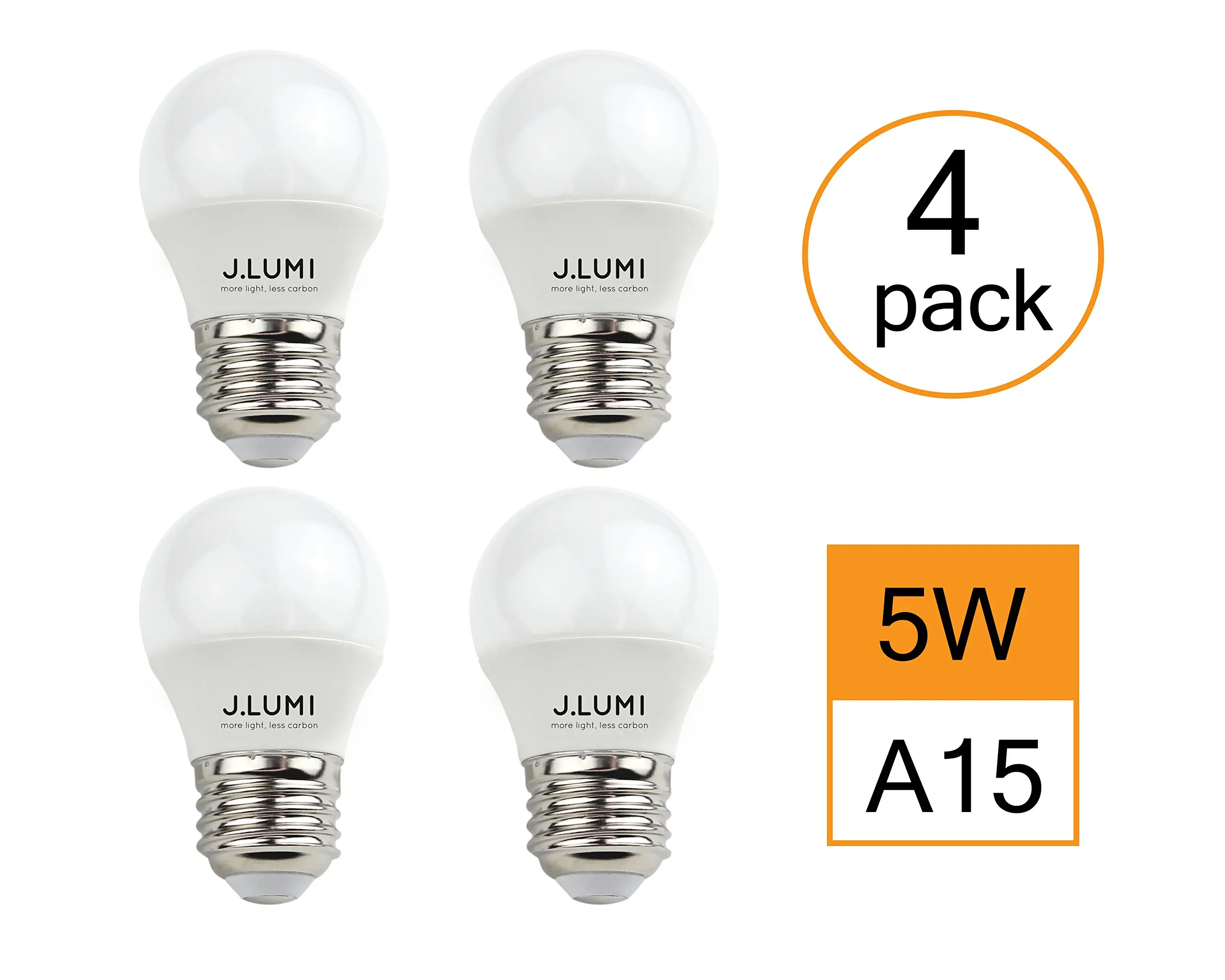 Lamsky G45 A15 LED Globe Bulb,4W 2700K Warm White,40W Incandescent Equivalent,E17 Base LED Filament Bulb,G45 Clear Glass Globe Shape,Non Dimmable,4 Pack