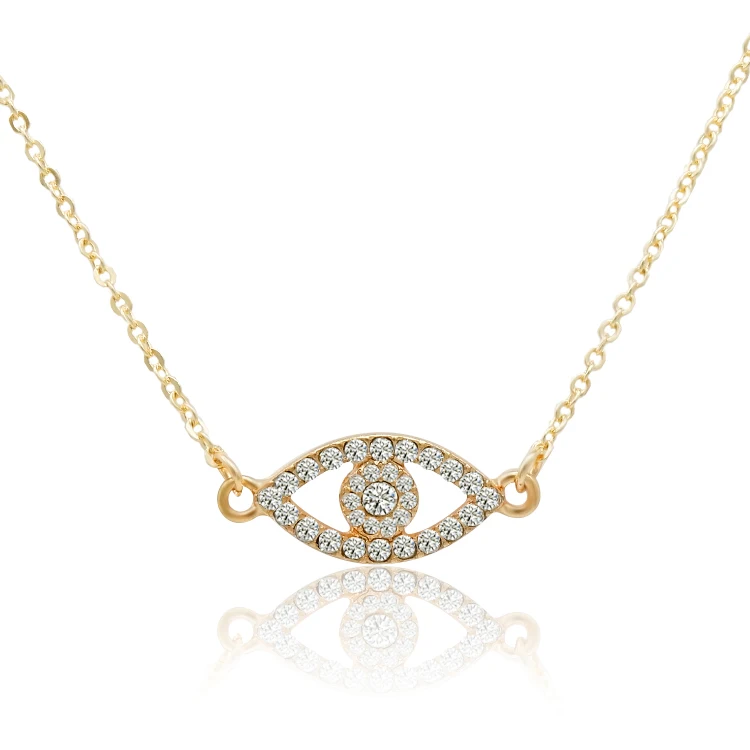 Wholesale 18k Gold Plated Evil Eye Pendant Necklace Women Buy Evil