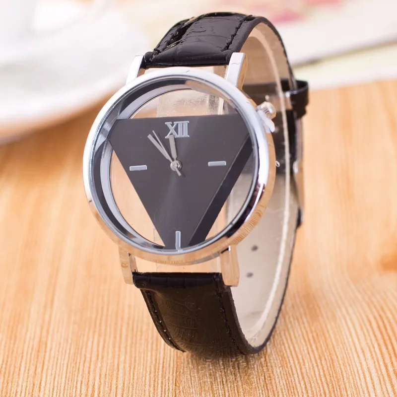 Women Hollow Triangle Watch Student Girls Quartz Wristwatches Simple