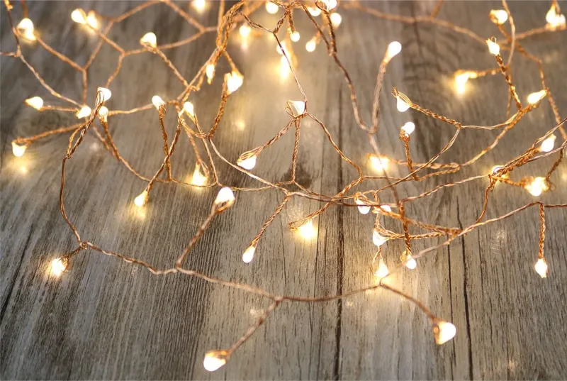 copper cluster string lights