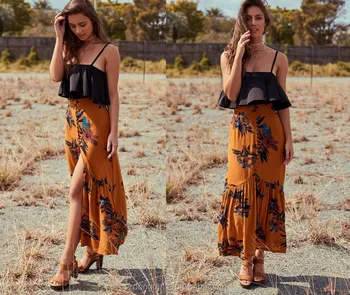 bohoo maxi skirt