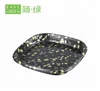 Easy Green Rectangle PS Pizza Black Dinner Takeaway Food Container Premium Disposable Plastic Plates For Restaurant