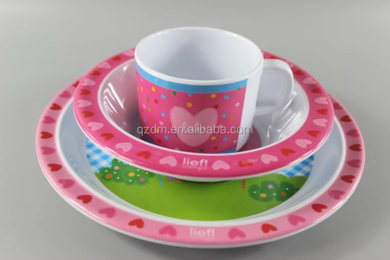 3PCS 100% Melamine Kid's Dinner set LFGB