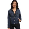 fashion plain denim jacket for women with button and pocket