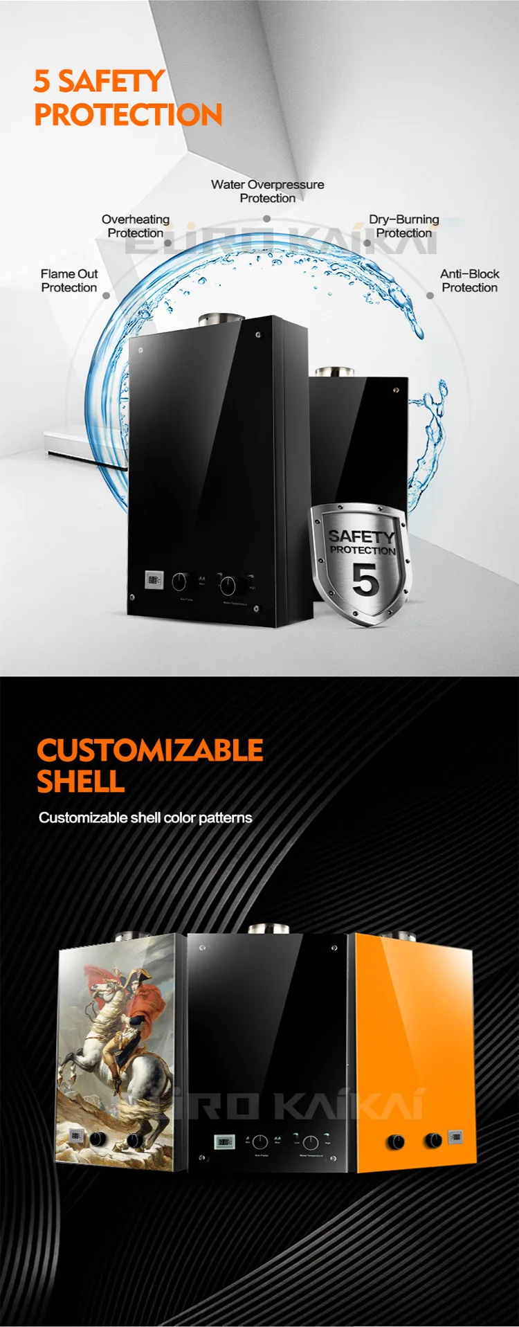 OEM Force Type junkers gas water heater 240V 12-40KW Instant Gas Hot Water  heater