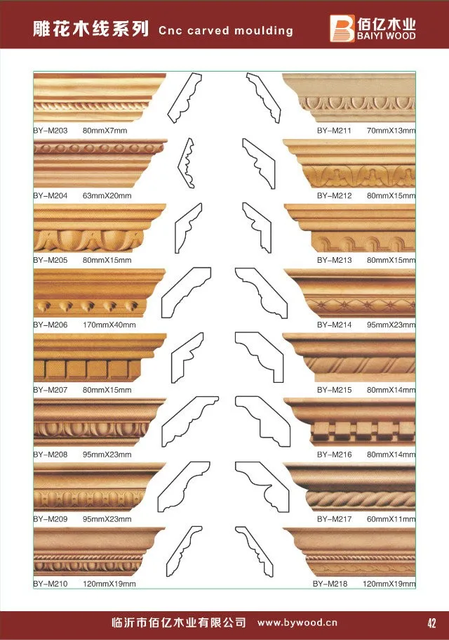 wood frame mouldings/wooden moldings/corner ceilings