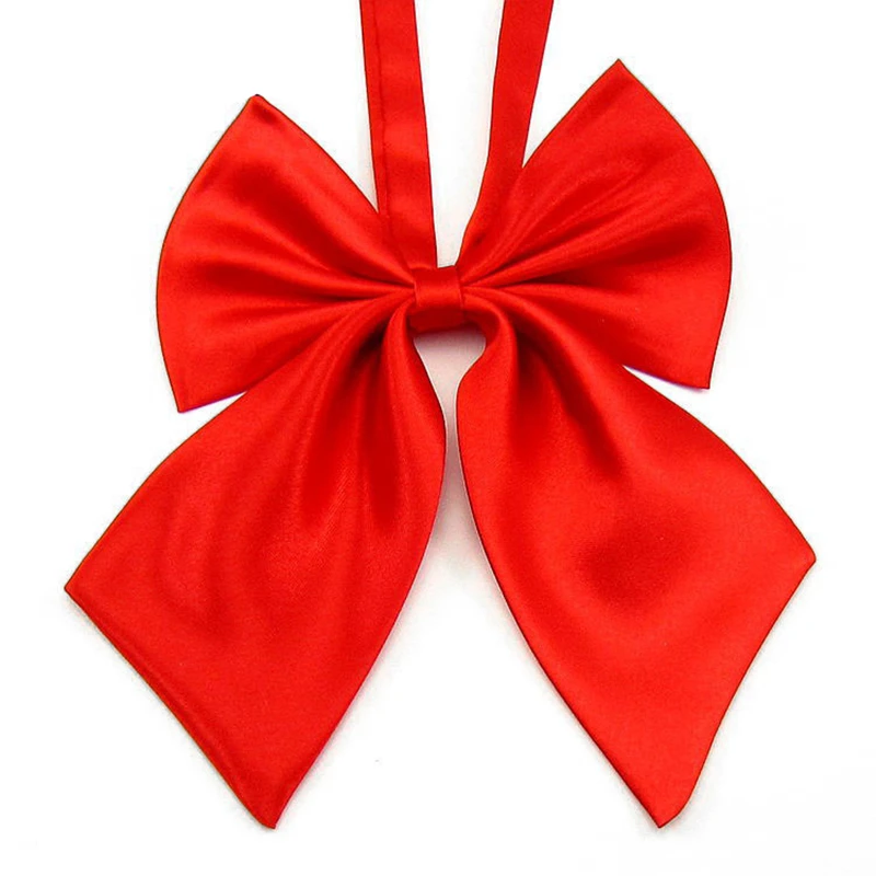 High quality polyester Lady tie collar flower cable tie Pure color bow tie for women