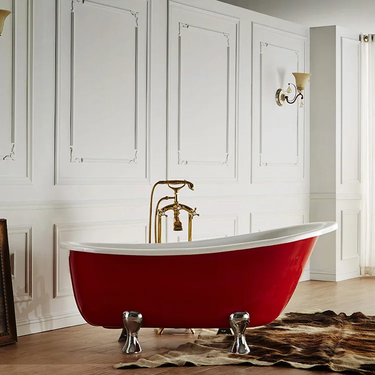 Commercial Soaking Freestanding Red Cheap Price Bathtub Adult For Fat