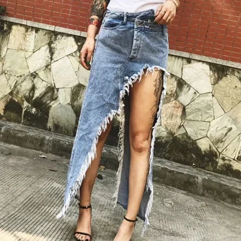 fotos de saia jeans 2018