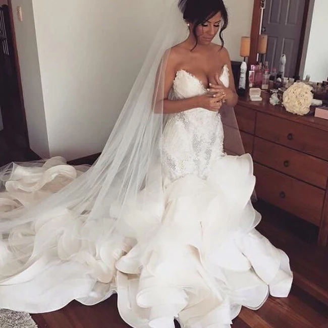 wedding dress long veil