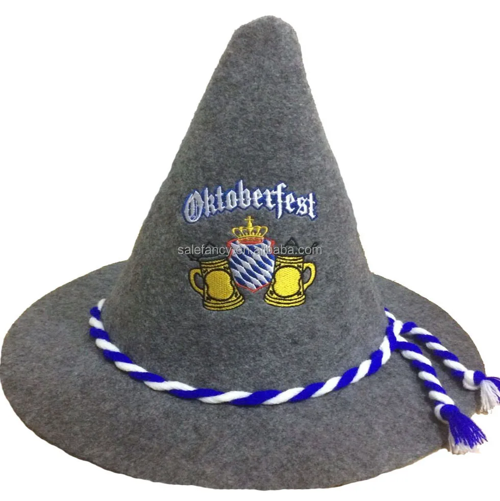Beer Bucket Hat Wholesale Oktoberfest Beer Hat Bavarian German Felt Hat