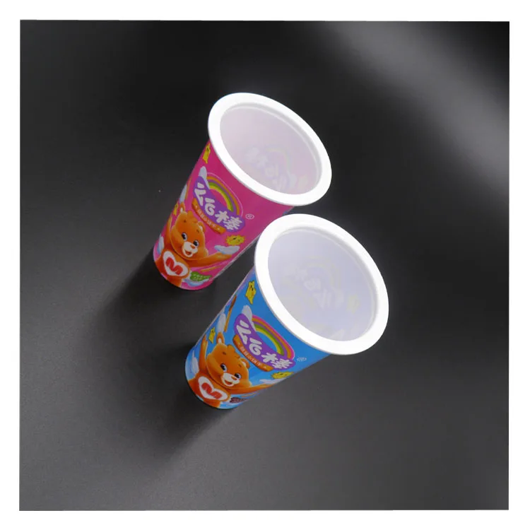 Plastic Container Yogur Juice Cup With Sealing Aluminum Foil Lid Buy