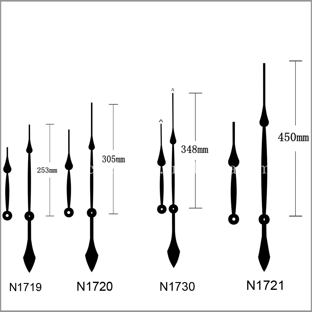 Big Flat /matte Black Clock Hands Fitting Large Wall Clocks Top Quality