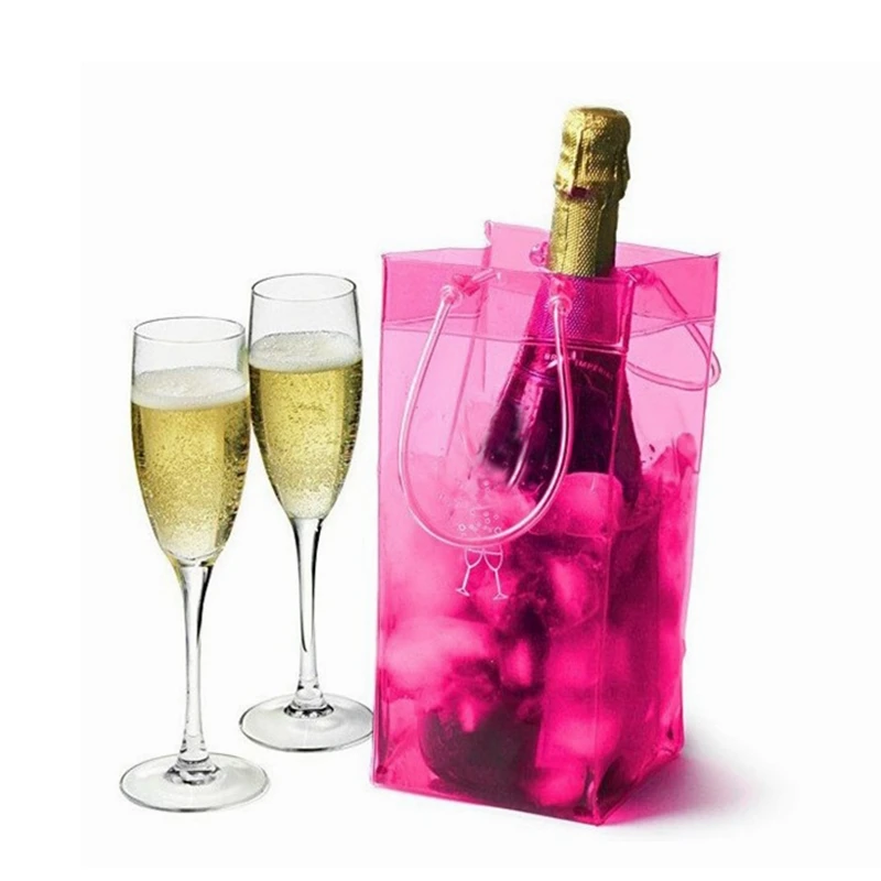 Manufacturers specialize custom transparent plastic PVC wine bag colorful fashion strong pvc wine tote shopping bag for sale