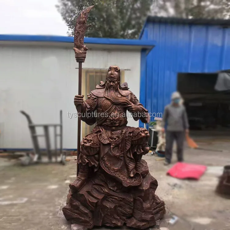 outdoor fiberglass guan gong statue