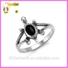 925 sterling silver turtle ring with black onyx with balck oxidation ring designs for men