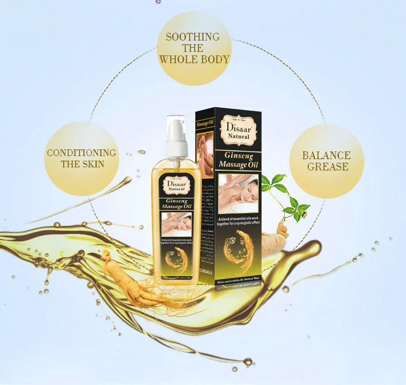 Disaar Soin 100% Pur Naturel De Ginseng Organique Lavande Huile de Massage 120ml