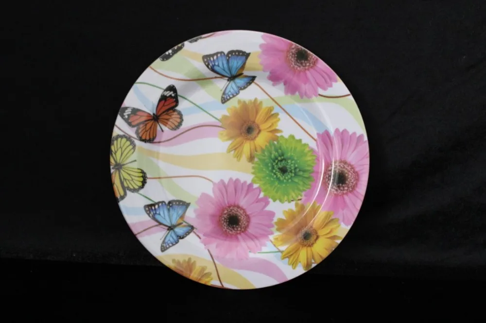 100%melamine colorful butterfly plate