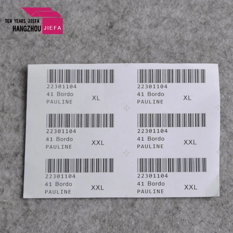 Kustom Karet A4  Kertas  Barcode  Stiker  Untuk Garmen Buy 