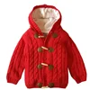 European and American style Winter cotton thread kids thickly added velvet girls boys cardigan sweater