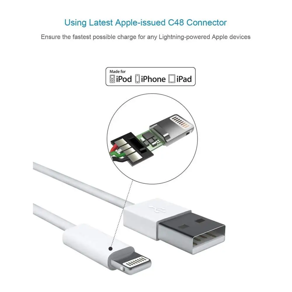 High quality MFi wholesale lightning to usb cable for iphone ipod