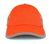 2019 Reflective Orange Safety Cap with Gray Piping High quality reflective trim Safety Baseball Cap Reflective Safe Cap