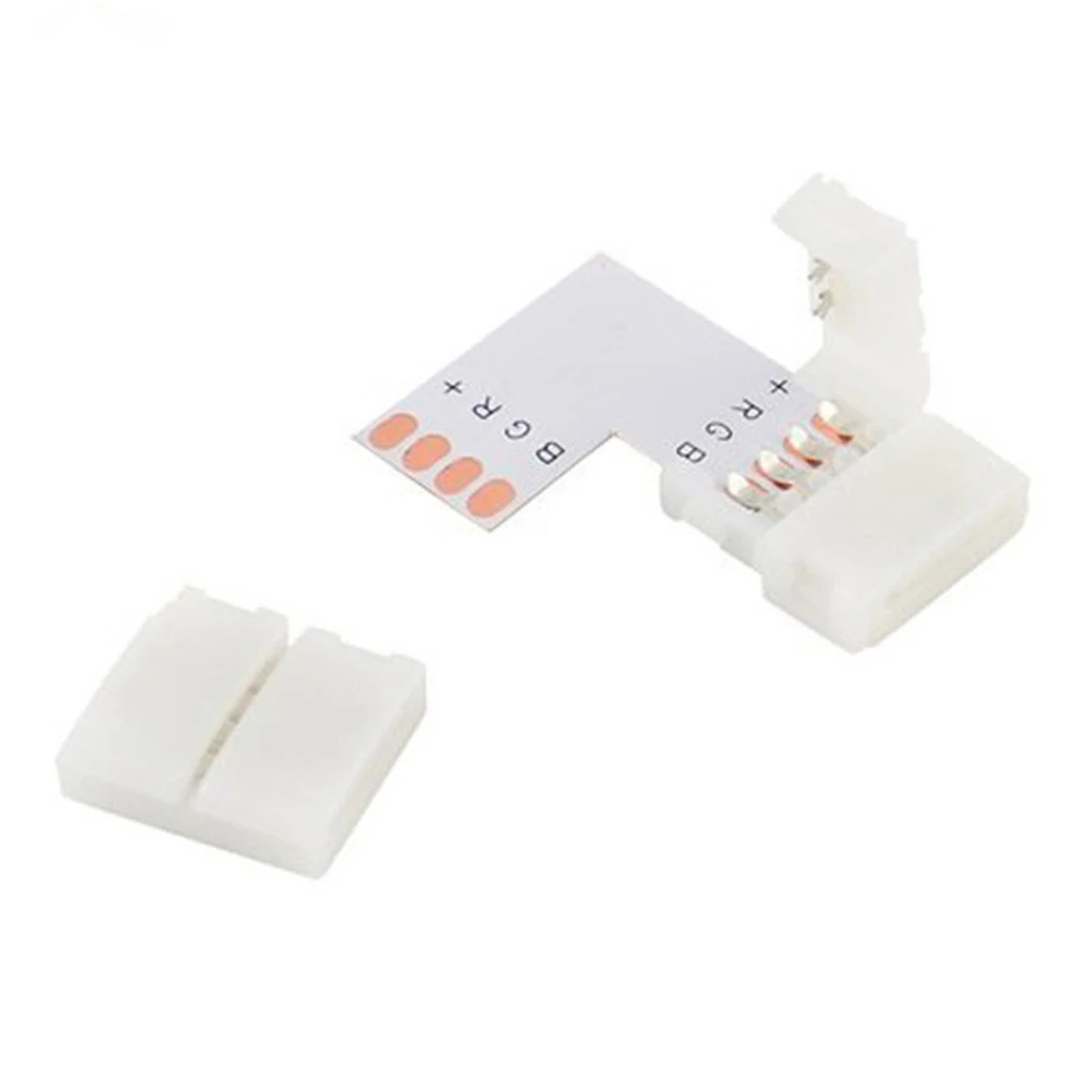 2pin 3pin 4 pin 8mm 10mm L Shape LED Connector For connecting corner right angle 3528 2811 2812 5050 RGB LED Strip