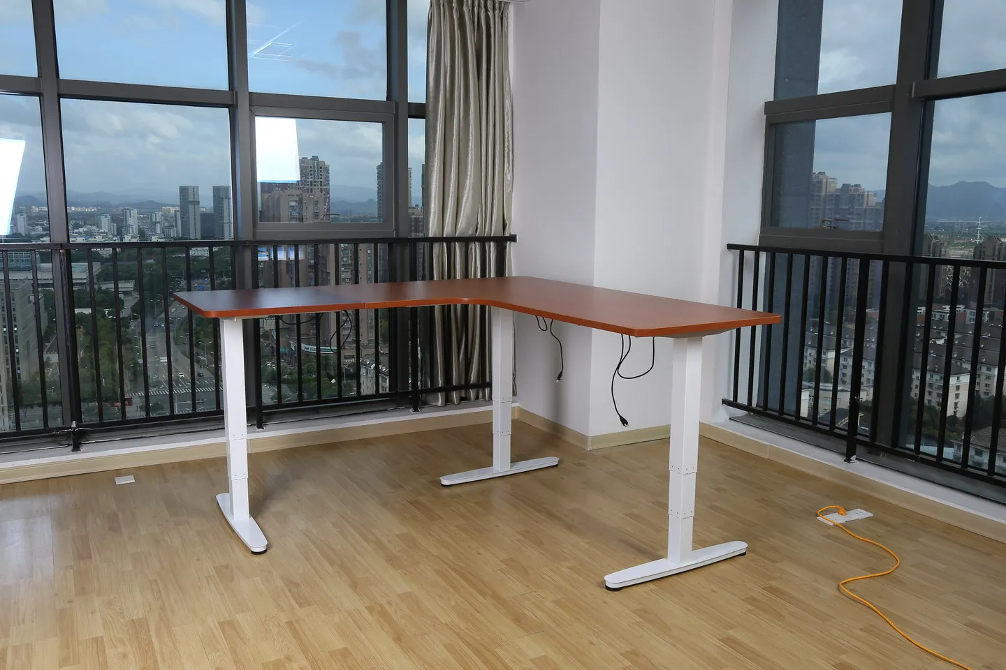 Multitable Height Adjustable L-shaped Corner Standing Desk Frame - Buy ...