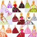 Hot 30 Pcs 10 dresses 10 hangers 10 shoes Handmade Gown Doll Clothing Accessories Princess Skirt